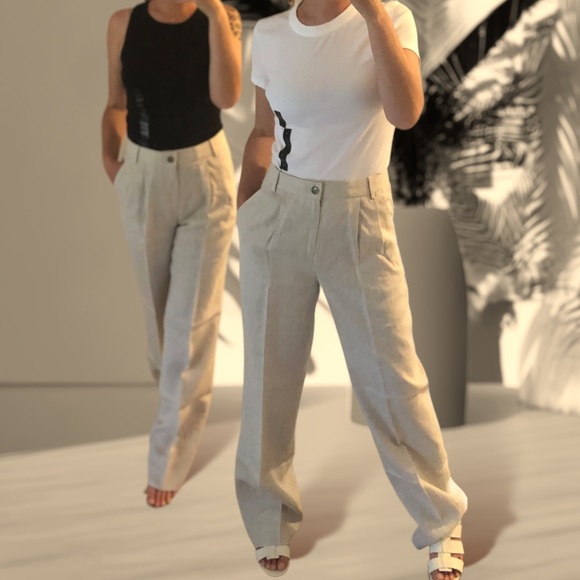 PALMA STRAIGHT-LEG LINEN PANT - Picture 13 of 14